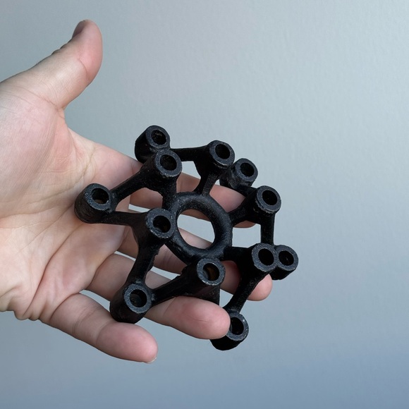 Dansk Tiny Green Taper Candles with Black Atomic Iron Spider Japan Candle Holder - Picture 11 of 16